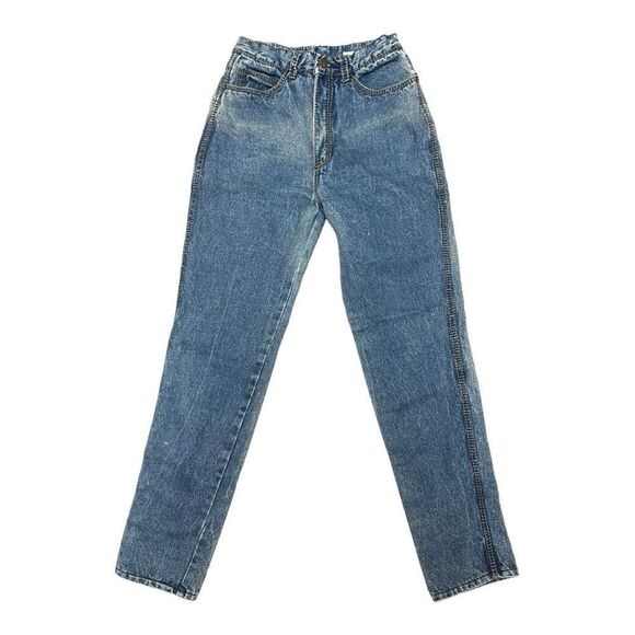 Vintage Jordache High Waist  Jeans 90s Mom Straight Braided Stitch Sz 26 Western - Picture 1 of 9
